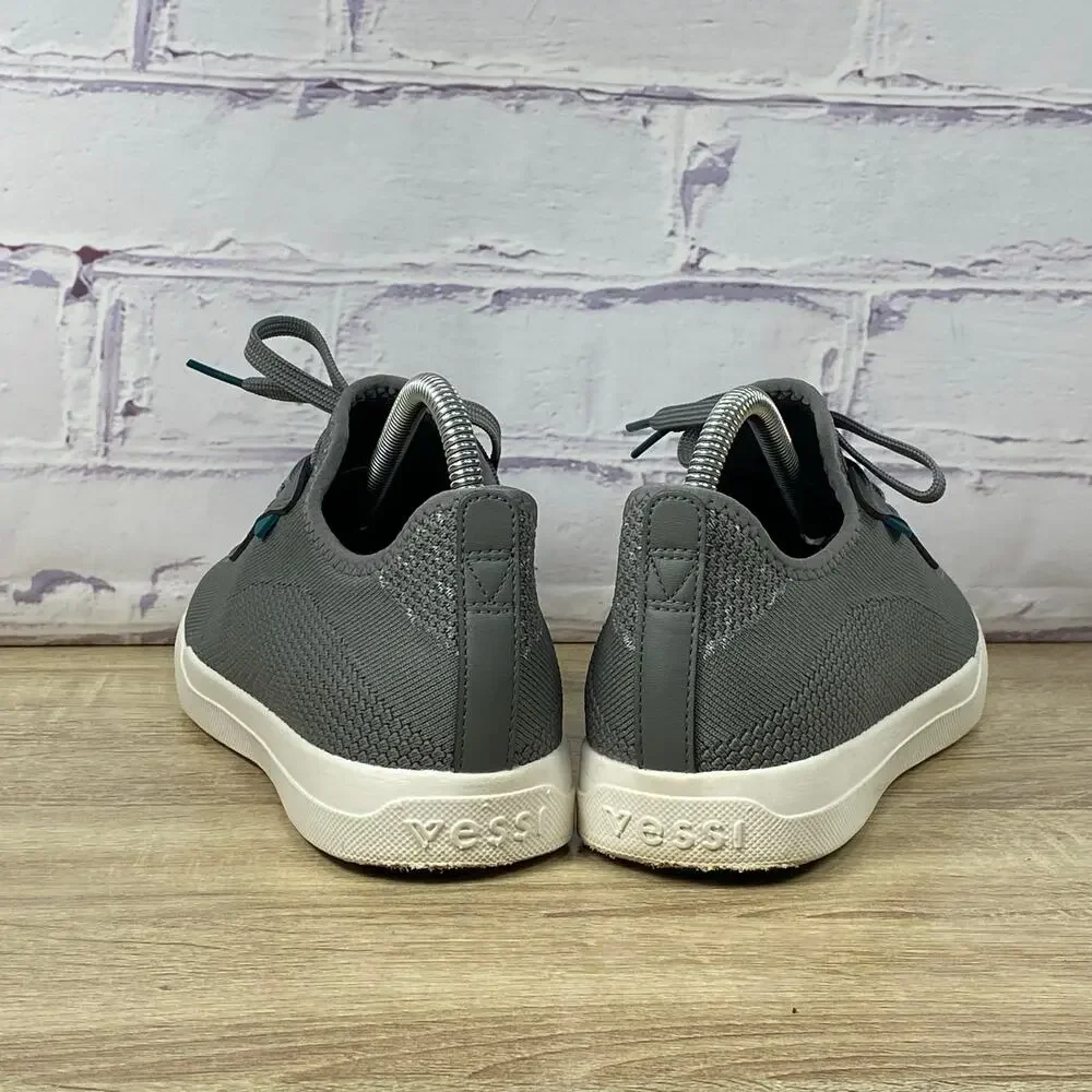 Vessi Gray Knit Athletic Sneakers with White Sole